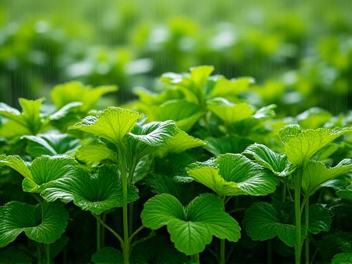 Lush green garden during Naples wet season